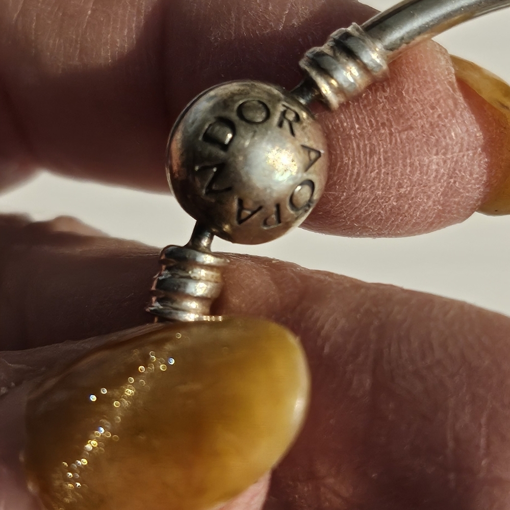 Pandora Silver Bracelet with Gold Charm